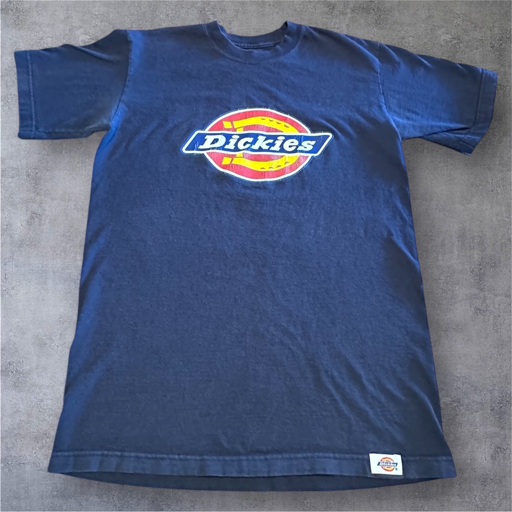 Dickies Logo T Shirt Mens Medium Navy Blue Short Sleeve‎ Cotton Tee